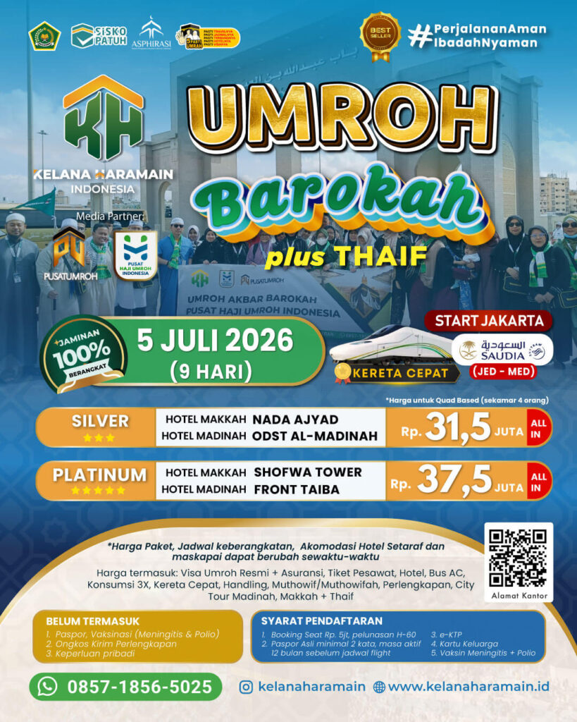 Umroh 5 Juli 2026 SILVER plus Thaif 9 Hari by Saudia