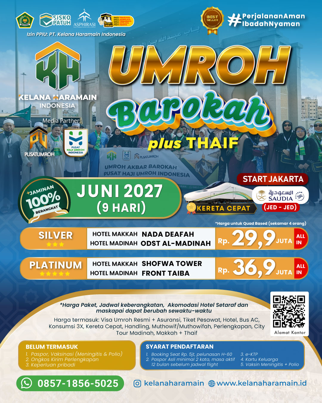 Paket Biaya Umroh Juni 2027 Silver Platinum plus Thaif