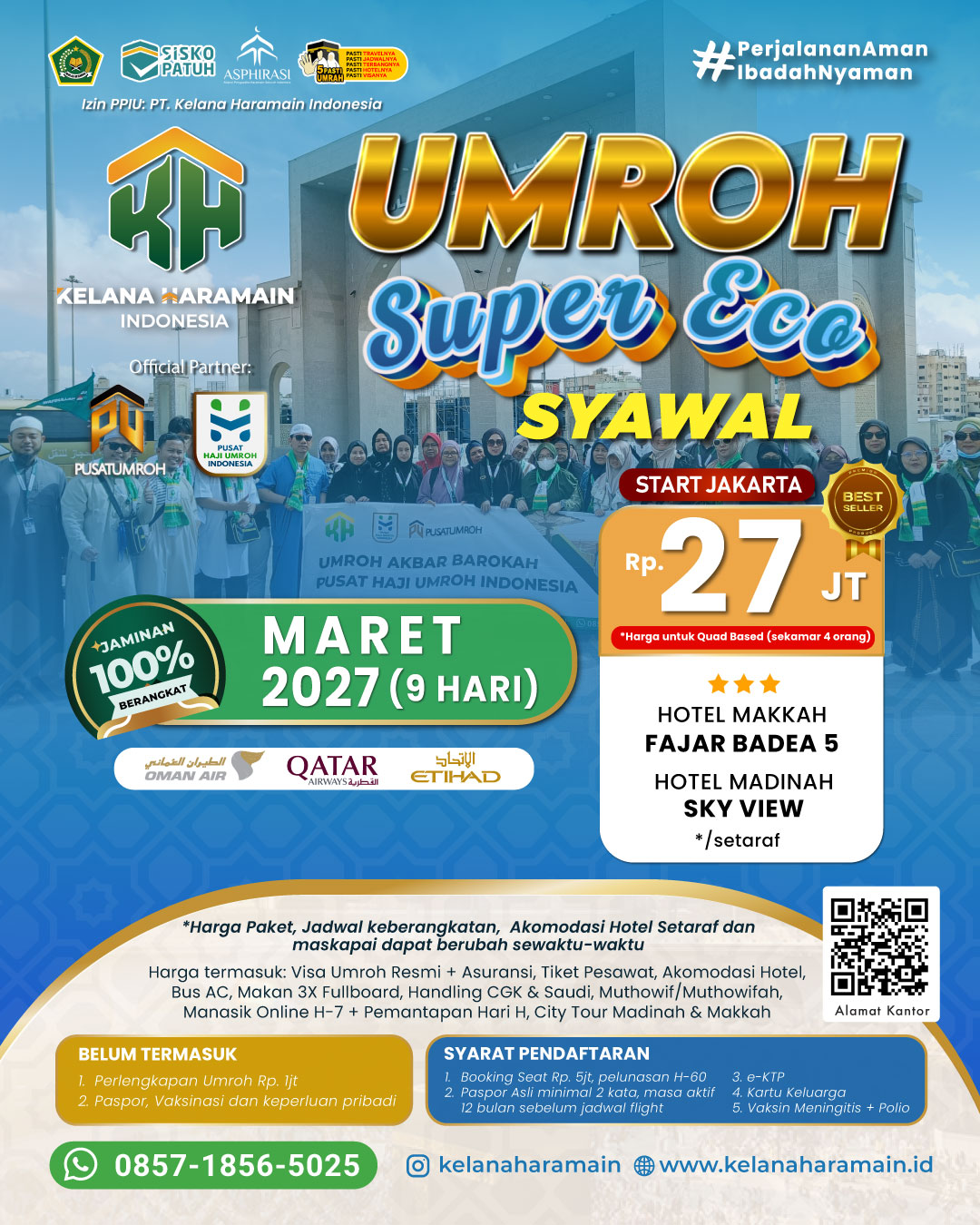 Paket Biaya Umroh Syawal Maret 2027 Super Eco