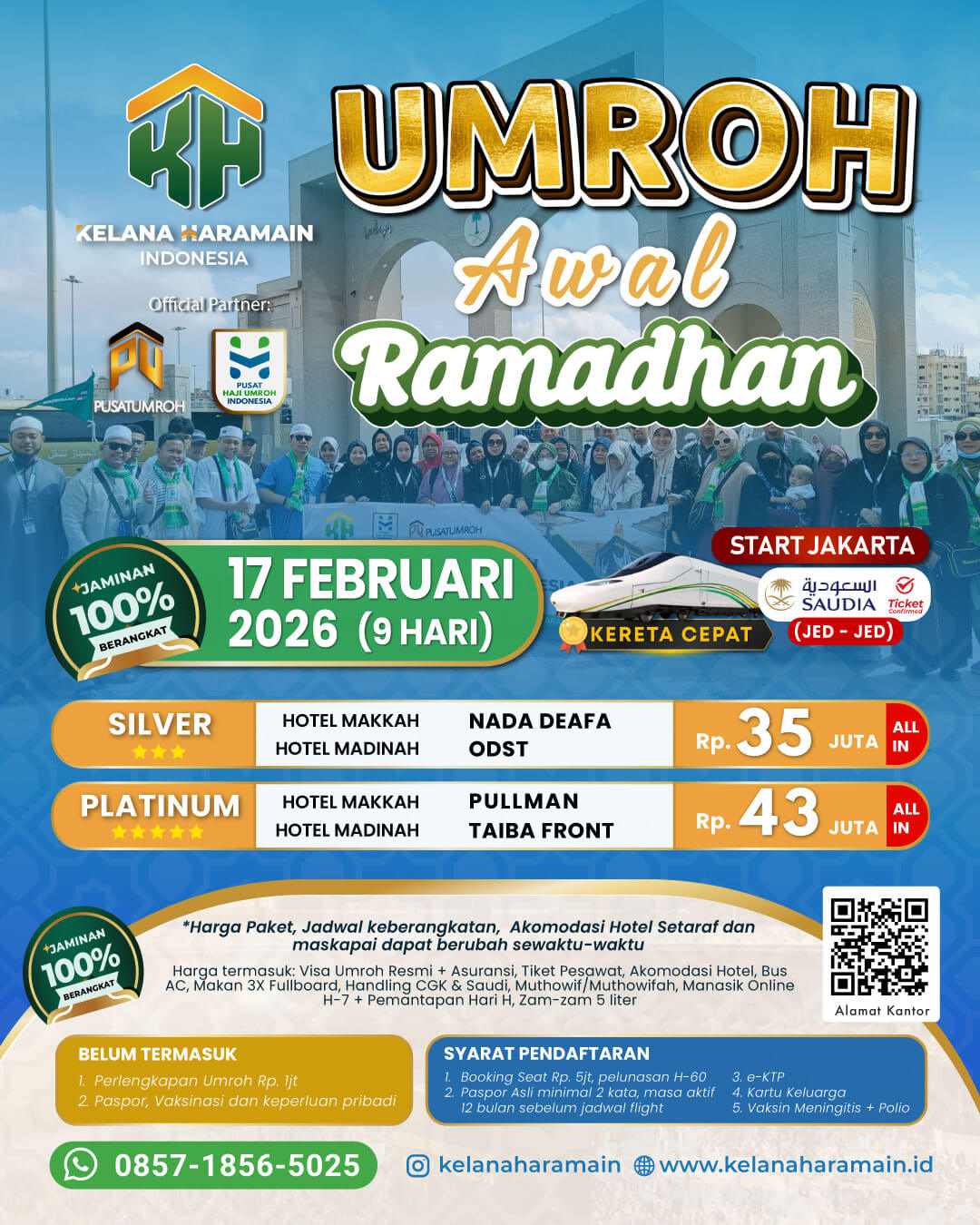 Umroh Awal Ramadhan 17 Februari 2026, Program 9 Hari