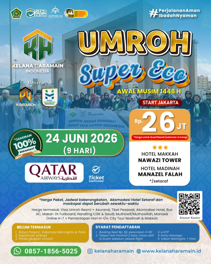 Umroh 24 Juni 2026 9 Hari by Qatar