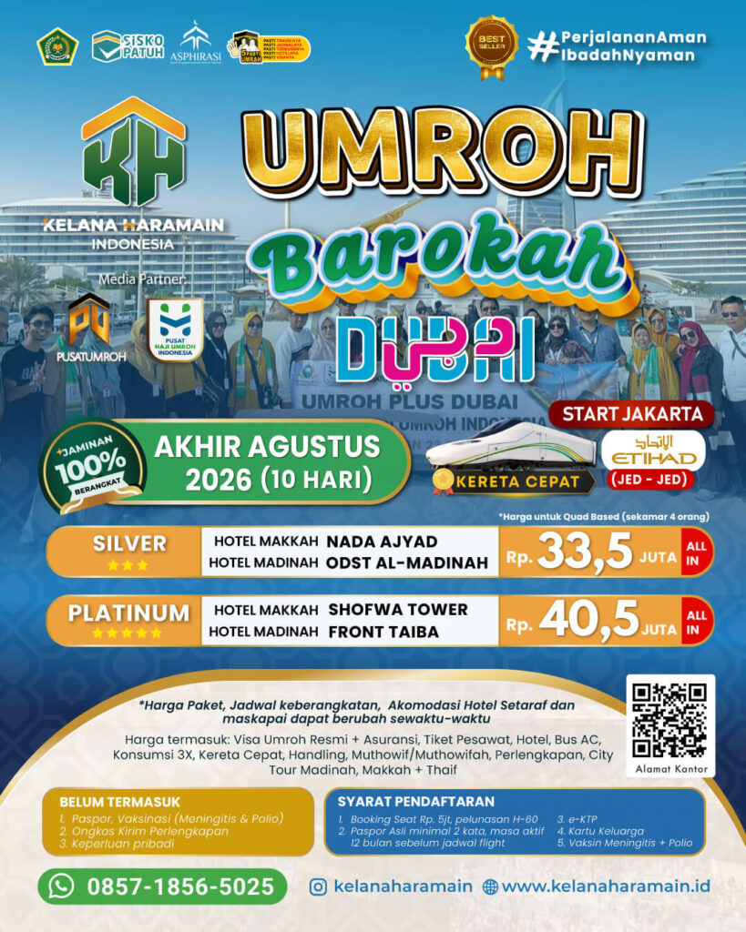 Umroh Plus Dubai Akhir Agustus 2026 by Etihad 10 Hari