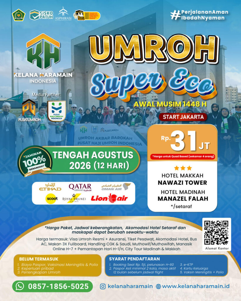 Umroh Tengah Agustus 2026 Super Promo 12 Hari