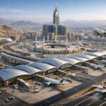 Visualisasi Bandara Makkah, dihasilkan AI sebagai referensi.